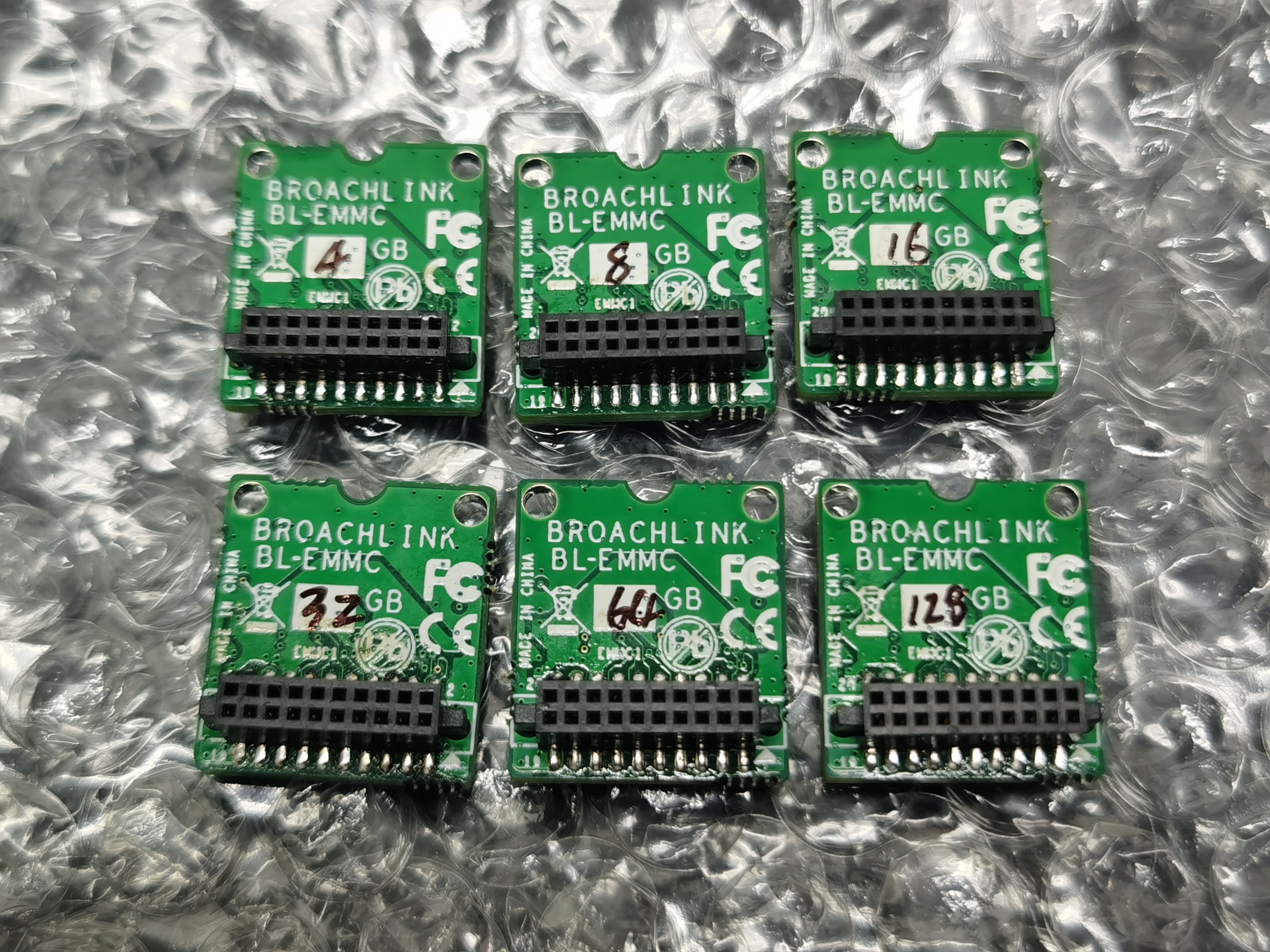Modules eMMC pour carte mère NoahV2 de Broachlink: 4Go, 8Go, 16Go, 32Go, 64Go et 128Go.