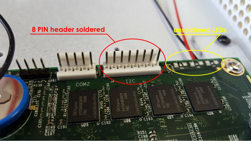 8pin header unsoldered led EN