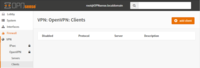 OpenVPN clients page on OPNsense